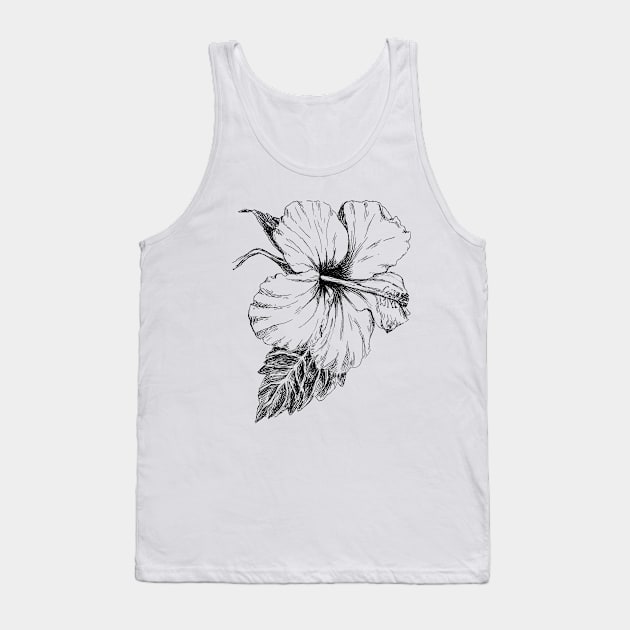 Hibiscus flower Tank Top by rachelsfinelines